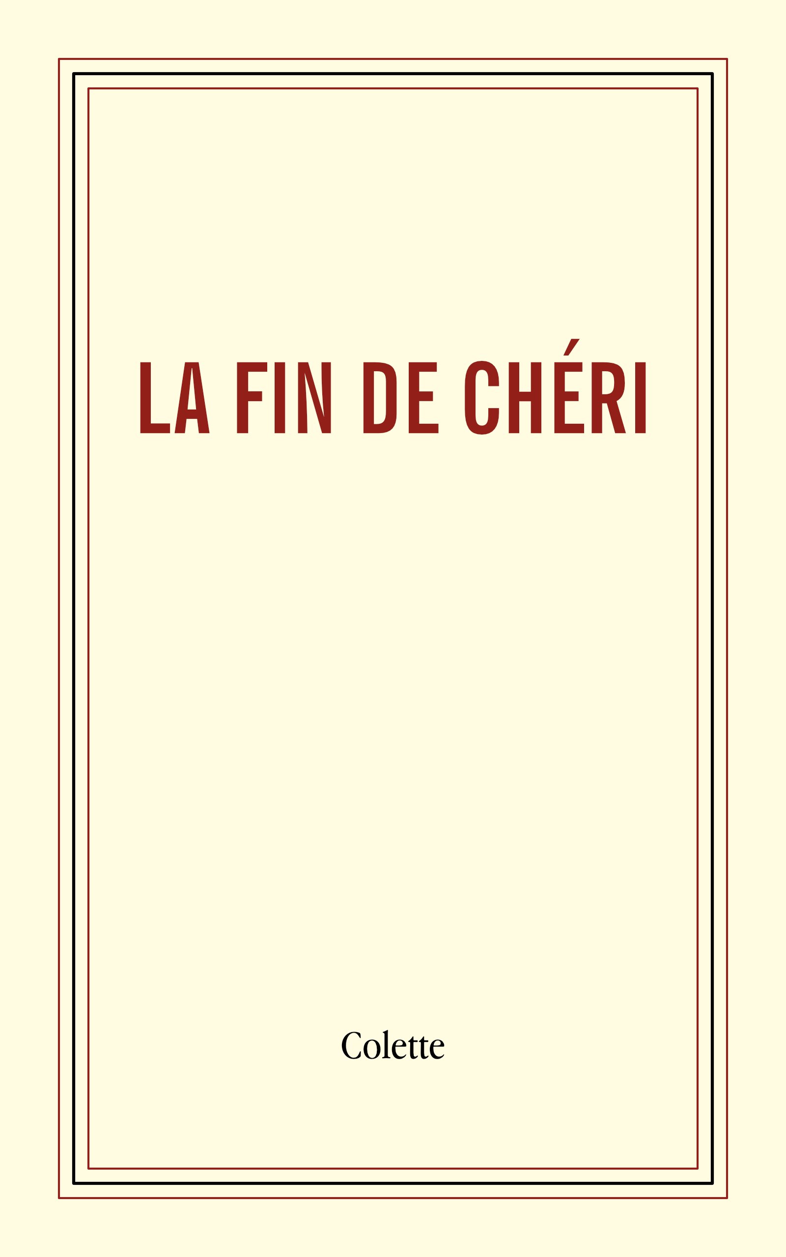 Couverture ebook gratuit La fin de chéri